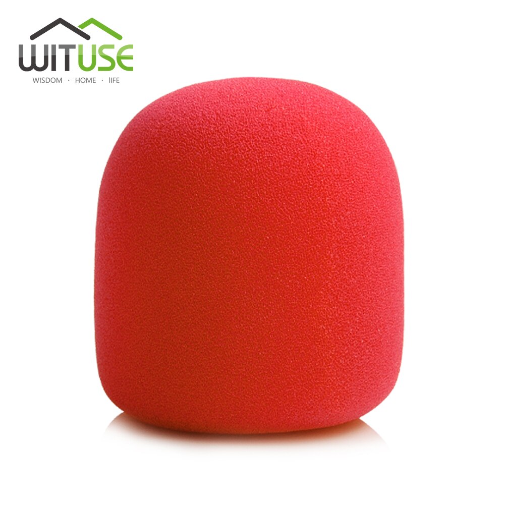 Microphone Foam Thicken Mic Cover Sponge Studio WindScreen Protective Grill Shield Soft Microphone Cap: Red