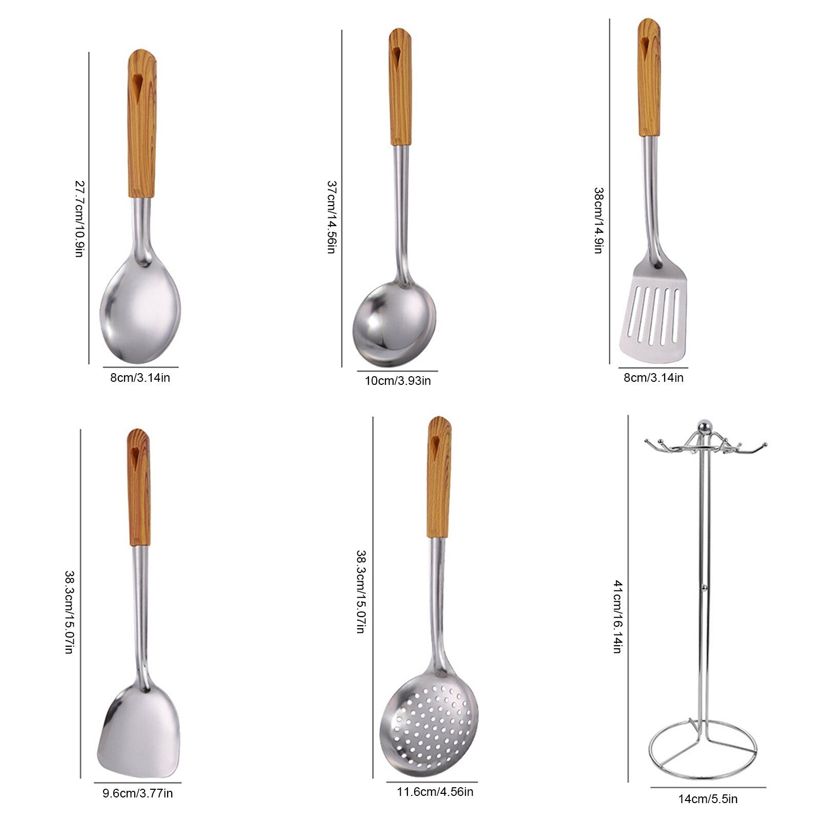 Cooking Tool Stainless Steel With Storage Rack 6Pcs/Set Tools Accessories Kitchenware Cooking Tool Set