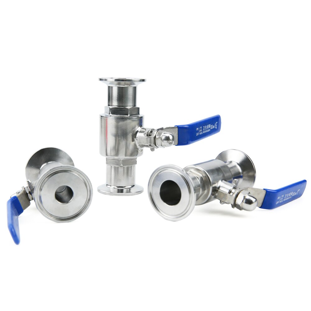 3/4&quot; 19/25/32/38/42/45/51 mm 304 Stainless Steel Sanitary Ball Valve Tri Clamp 50.5/64mm Ferrule Type For Homebrew Diary Product