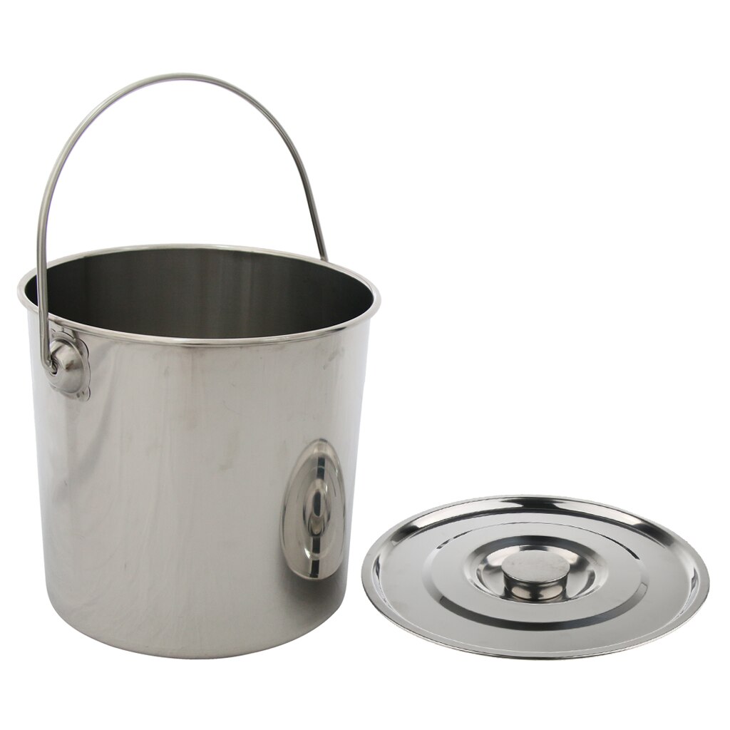 Stainless Steel Preserve Pot Handle Bucket Outdoor Hanging Cooking Stockpot Bucket Water Container Barrel