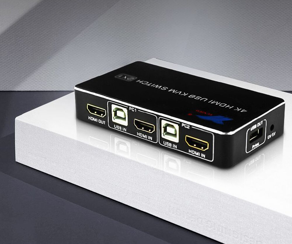 hdmi2.0KVM switch 2 in 1 out 2 cut one 4K mouse and keyboard printer sharing