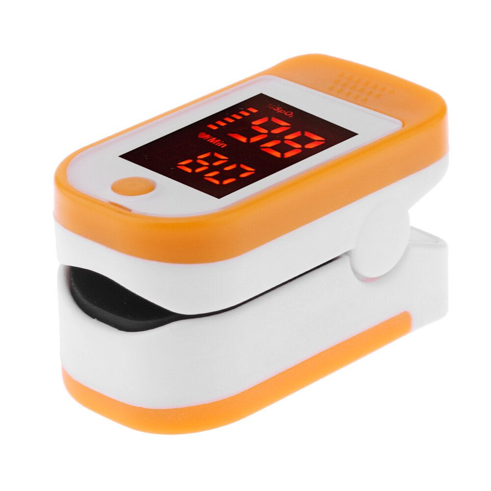 Bærbart blod ilt finger puls digital fingerspids oximeter ilt saturation meter finger monitor oximetro (ingen batteri): Orange