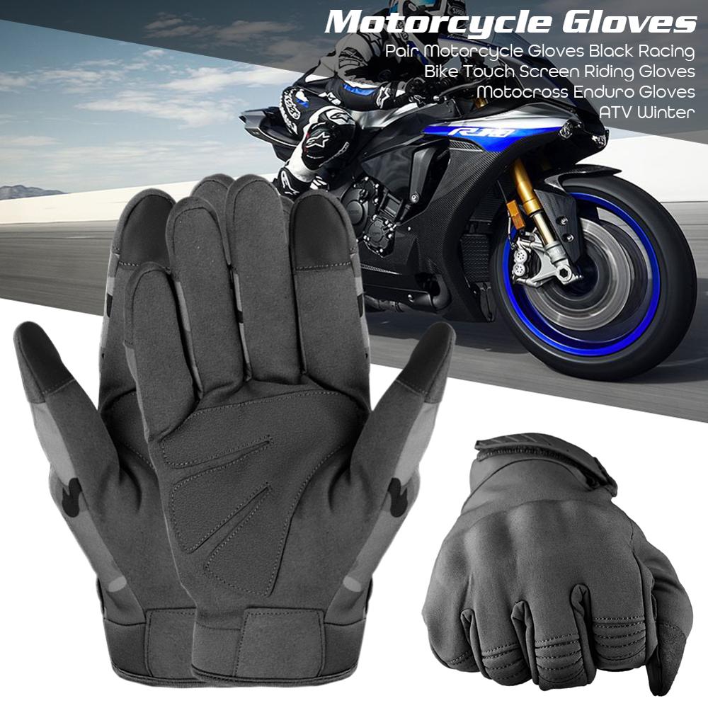 1 Paar Motorhandschoenen Zwarte Racefiets Touch Screen Rijhandschoenen Motocross Enduro Handschoenen Atv Winter
