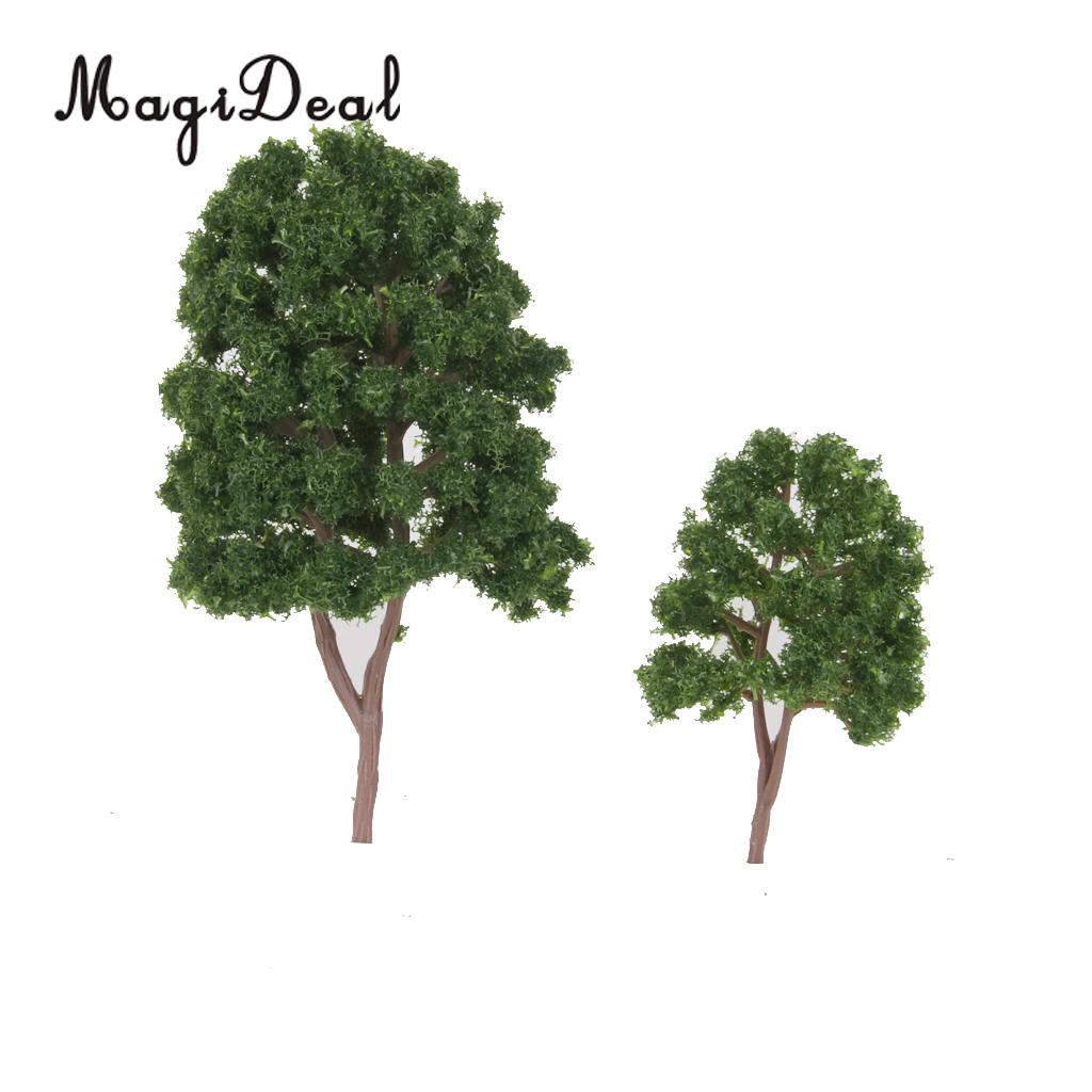 MagiDeal 20Pcs/Pack Dark Green Model Trees N Scale Train Park Railroad Railway Layout Wargame Scenery Scene Diorama Toys 7.5cm