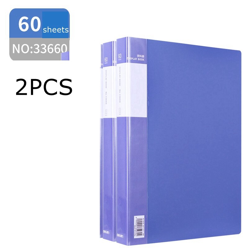 1/2/3/5PCS Deli folder 33610 transparent interleaf A4 clear leaf file folder 10-100 sheets documents loose leaf folder: 33660(2PCS)