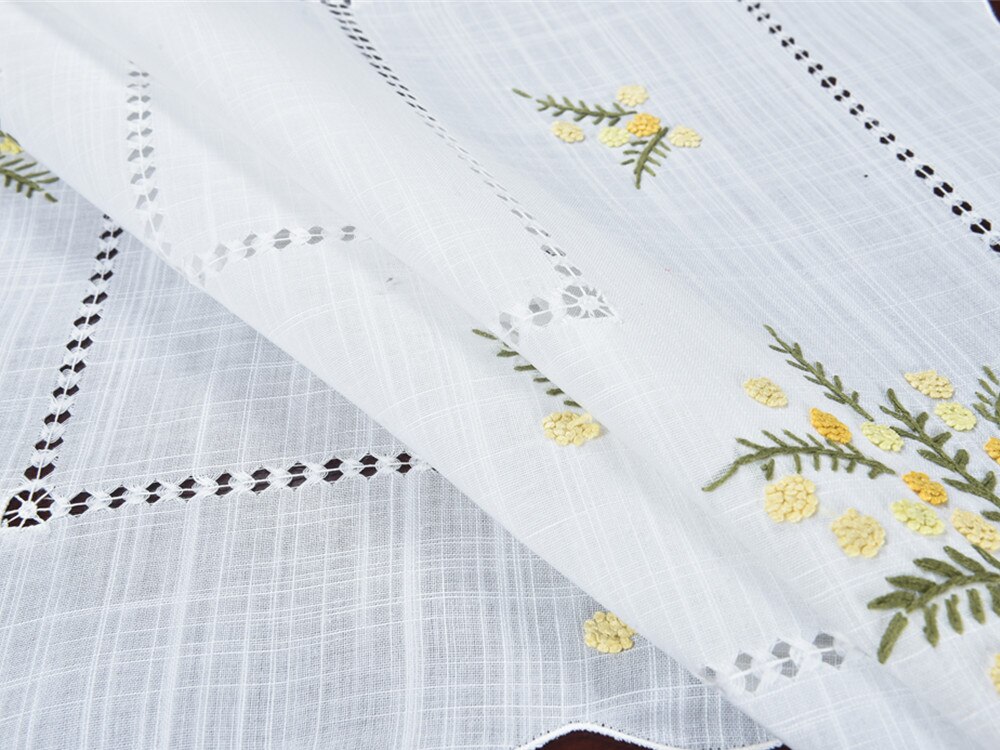 [Camellia Casa] fleur fraîche, nappe à ourlet, aspect lin et lavable, blanc/petit/carré maison, Restaurant,Airbnb, café