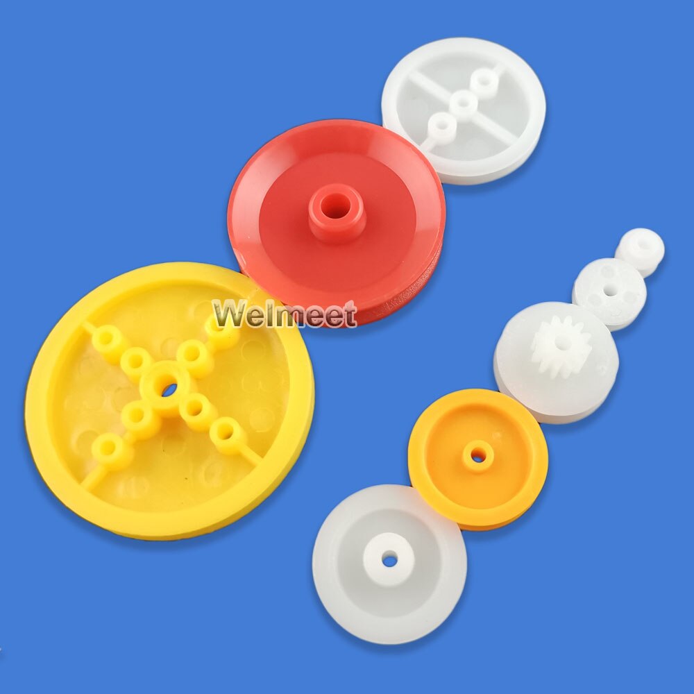 8PCS Motor Synchronous Belt Plastic Pulley Wheel Sheave for DIY Car Toy Boat Model Parts