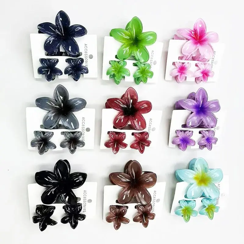 3 unids/set dulce flor colroful gradiente garras para el cabello Cola de Caballo Cip abrazadera pasadores horquillas para mujeres chica accesorios para el cabello de playa