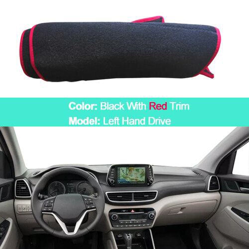 Car Dashboard Cover For Hyundai Tucson LHD RHD With Speaker Dustproof Dashmat Pad Dashboard Cover Carpet Dash Mat Sun Shade: Red