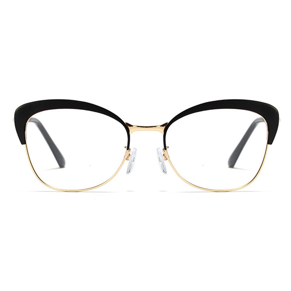 Kachawoo heldere lenzen kattenoog brilmonturen dames roze metaal goud sterkte bril bijziendheid retro stijl dames