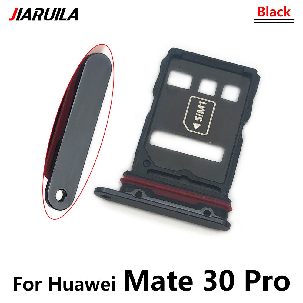 Voor Huawei P Smart Sim Card Slot Sd-kaart Lade Houder Adapter Voor Huawei Y7 Y6 Pro Sd kaart Lade Houder Atacado: Mate 30 Pro Black
