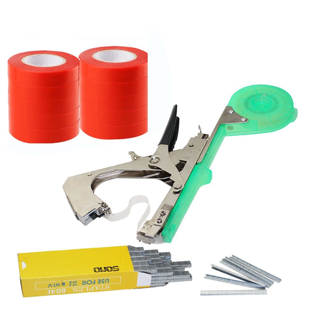 Koppelverkoop Machine Plant Tuin Plant Bundel Tapetool Tapener Met 12 Rolls Van Tape, Gebruikt Voor Groenten, Druiven, tomaten, Komkommers: A