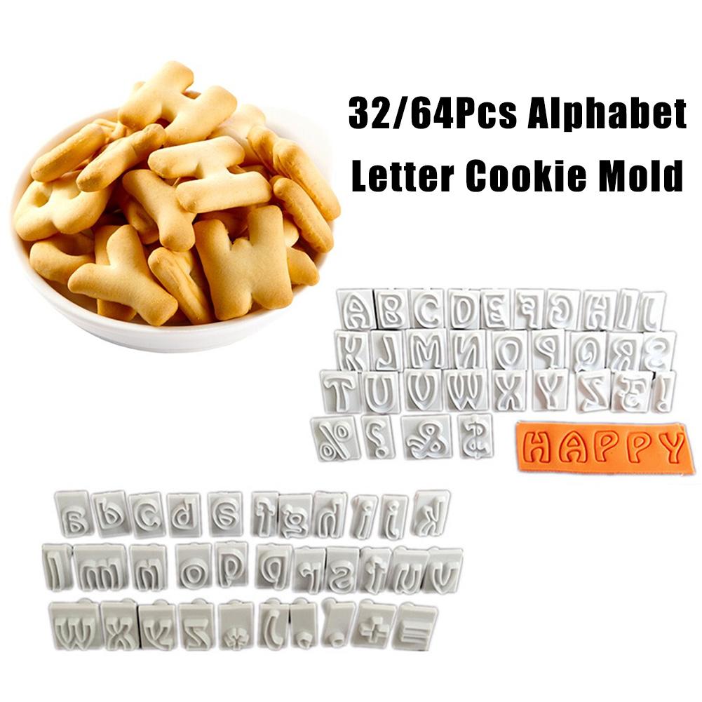 32Pcs Alfabet Brief Biscuit Fondant Cakevorm Cookie Stempel Impress Embosser Cutter Bakvorm Chocolade Handgemaakte Zeep Klei