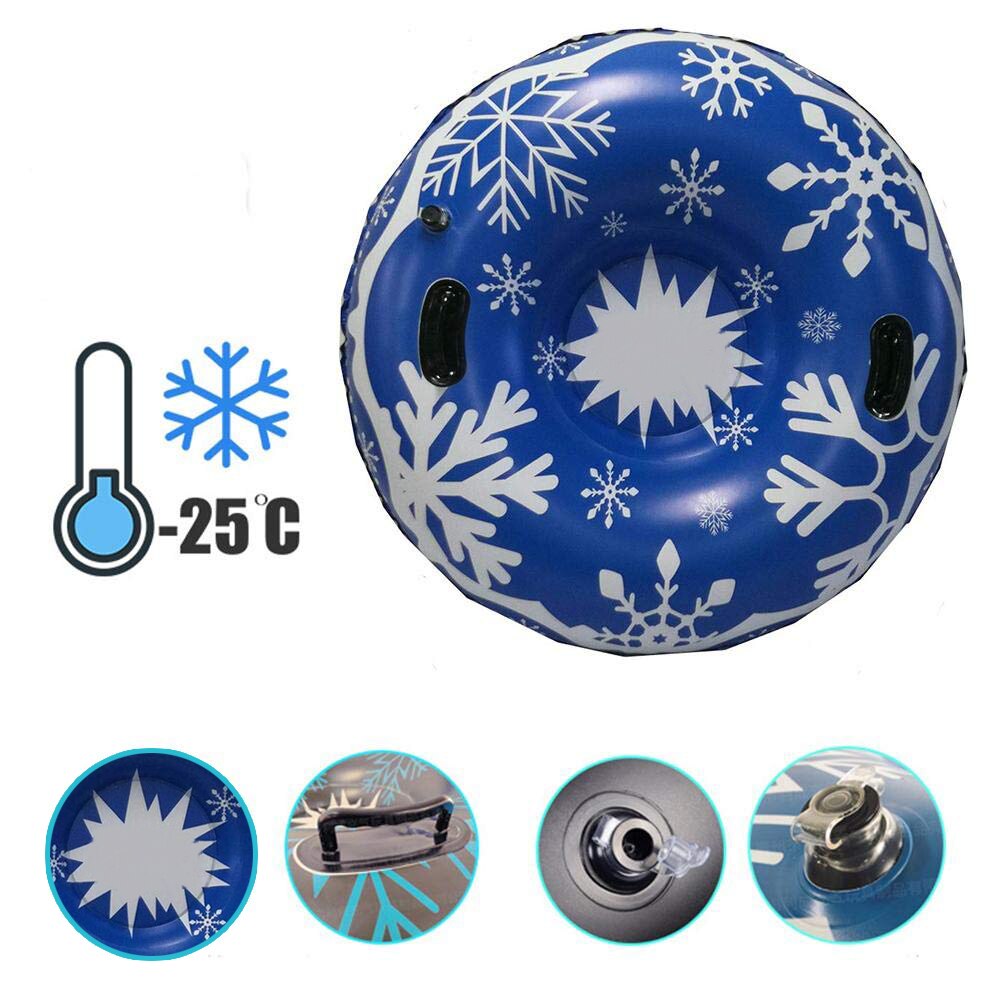 Snow Tube for Winter Fun Inflatable 47 Inch Heavy Duty Snow Sleds Skiing Supplies &T8