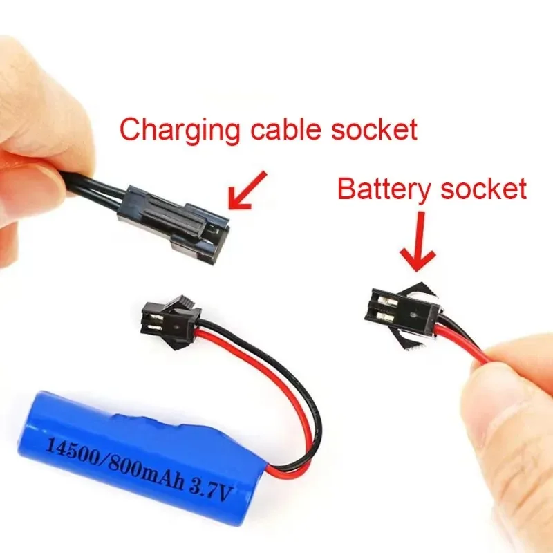 3.7V 800mah 14500 AA Batteria ricaricabile per giocattoli telecomandati Elicottero auto Treno Moto Batterie per auto giocattolo con spina SM