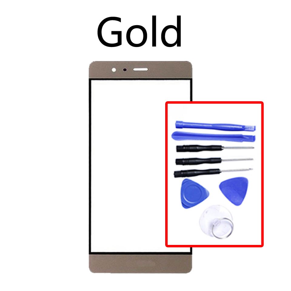 Pantalla táctil de repuesto para Huawei P9 de 5,2 ", Panel de pantalla táctil para P9 EVA-L09, EVA-L19 EVA-L29, cristal frontal LCD, lente de pantalla exterior: Gold-With tool