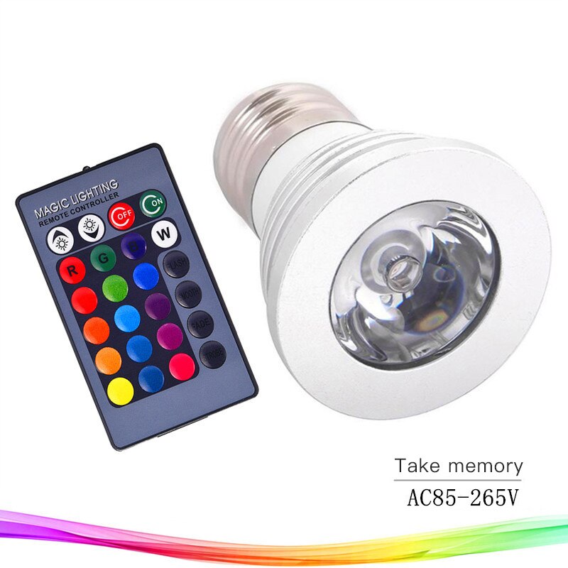 E27 GU10 GU5.3 Led Spot Licht Focos Led 3W Rgb Waterdichte Lamp Huis Tuin Decoratie Met Afstandsbediening 16 kleuren