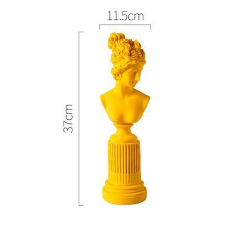 Nordic Woondecoratie Hars Standbeeld Karakter Sculptuur Kamer Decoratie Accessoires Creatieve Ambachten Golden Desktop Meubels: YELLOW