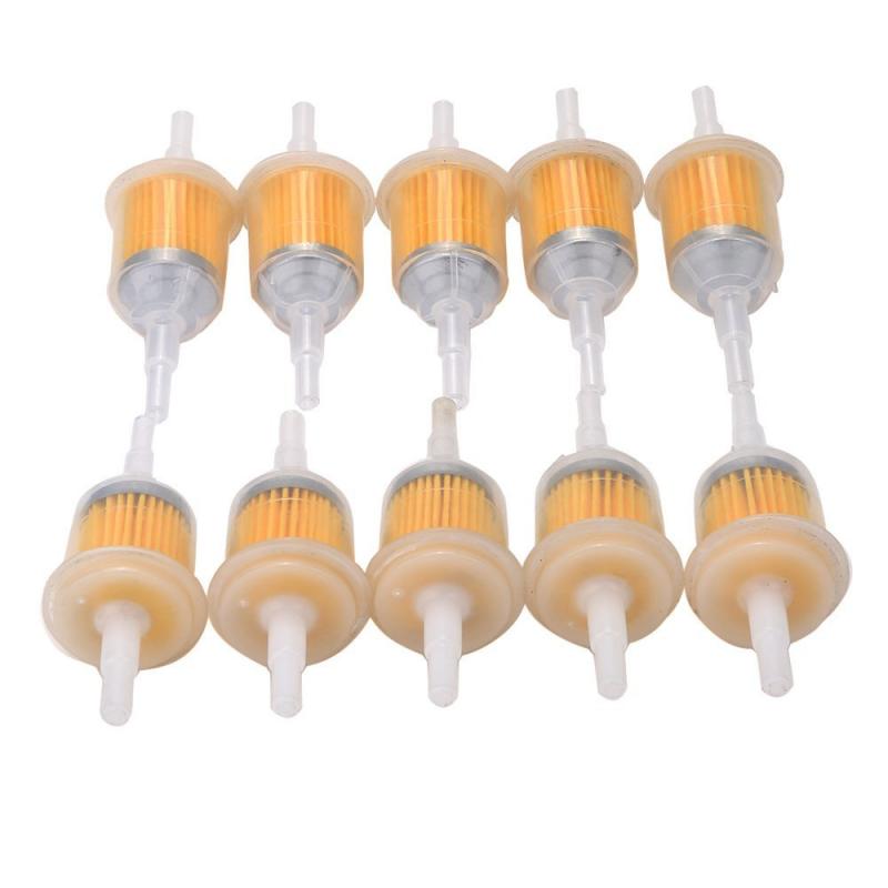 Filtro de combustible en línea de Gas, 6MM-8MM, 1/4 ", para cortacésped, motor pequeño, filtros de aceite de motocicleta, Piezas de motocicleta, 10 Uds.