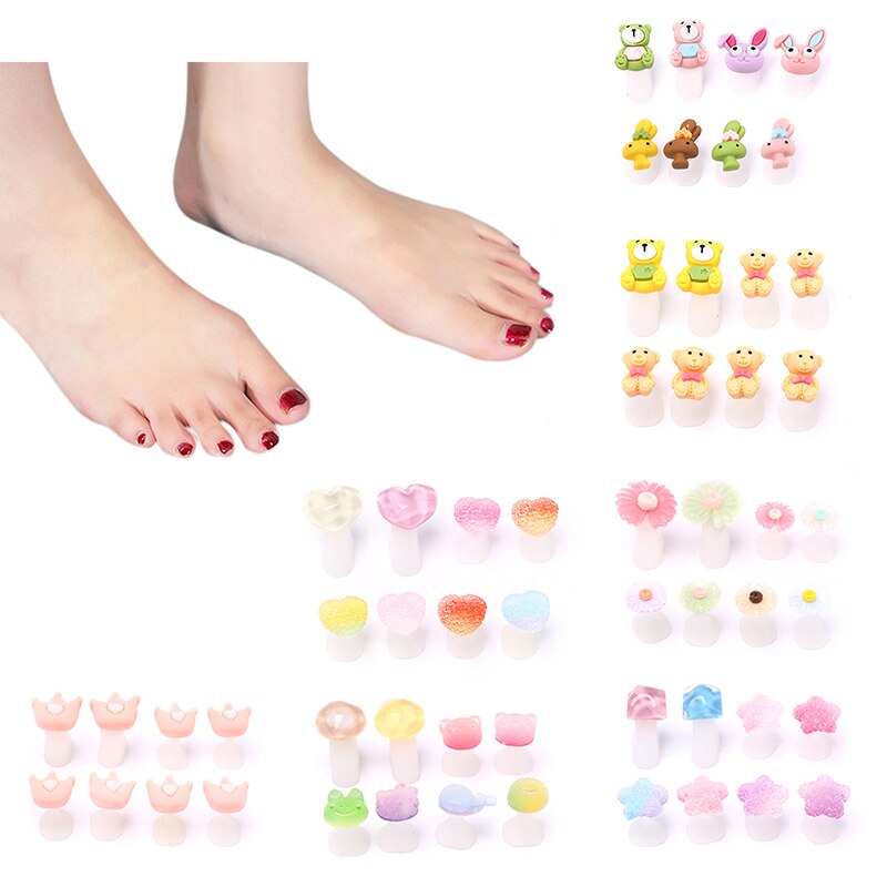 8 stuks zachte siliconen teenspreiders, voet- en vingerverdelers, manicure, pedicure, nagelkunstgereedschap, bloemenhouder, accessoire
