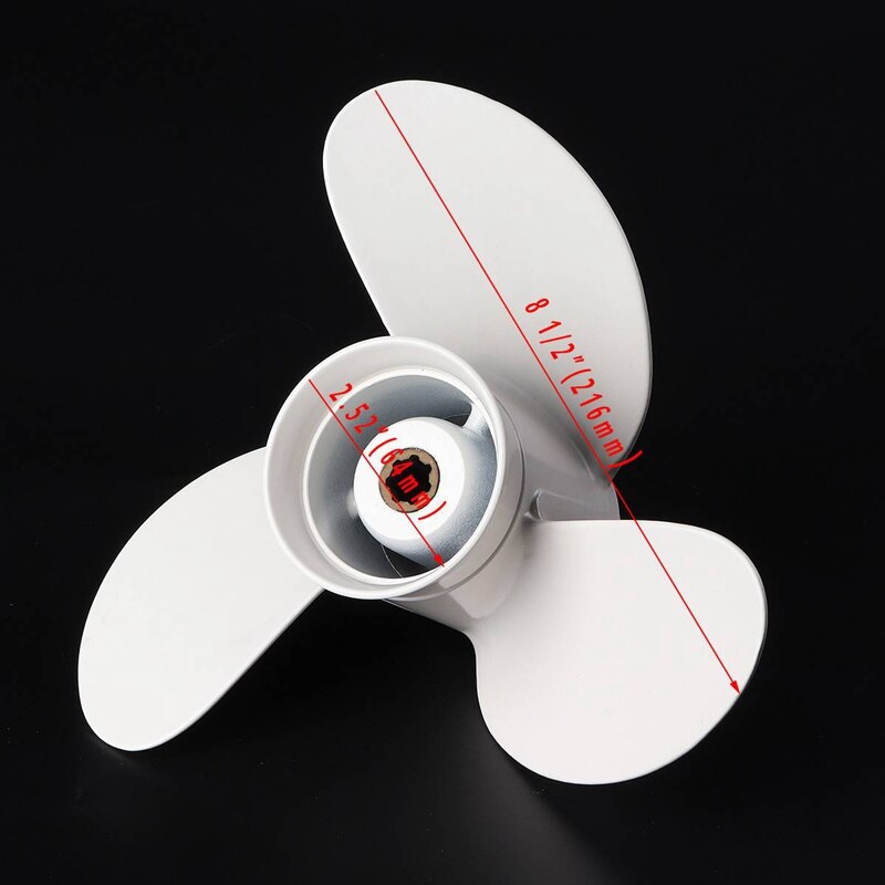 Boat Propeller 6G1-45943-00-El 8 1/2 X 7 1/2 For Yamaha Outboard Engine 6-8Hp Aluminum Alloy 3 Blades R Rotation 7 Spline Tooths
