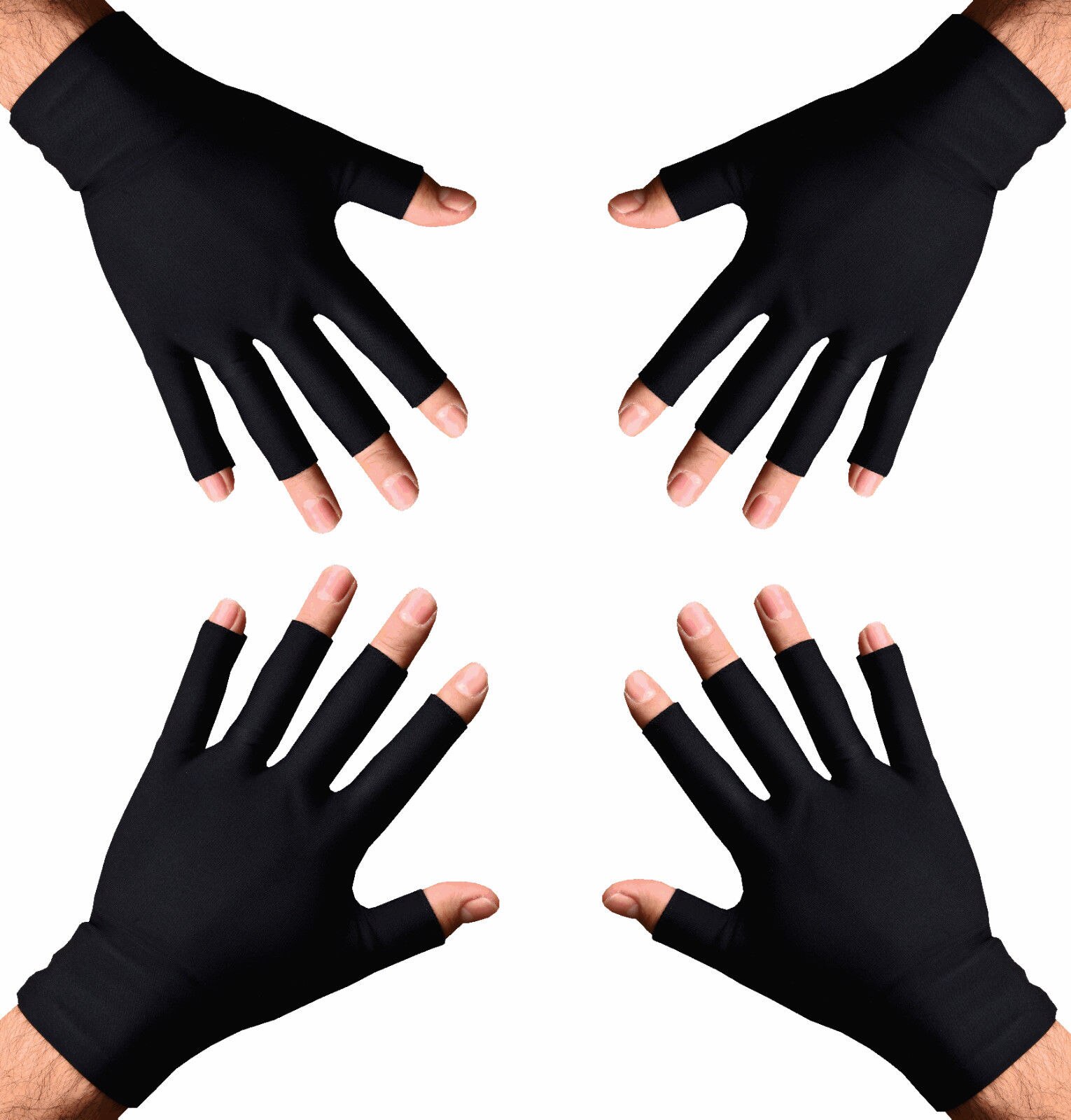 1 Pairs Anti Artritis Gezondheid Therapie Handschoenen Compressie Hand Pijnbestrijding Magnetische Therapie Vingerloze Handschoenen Pols Hand Ondersteuning: Black