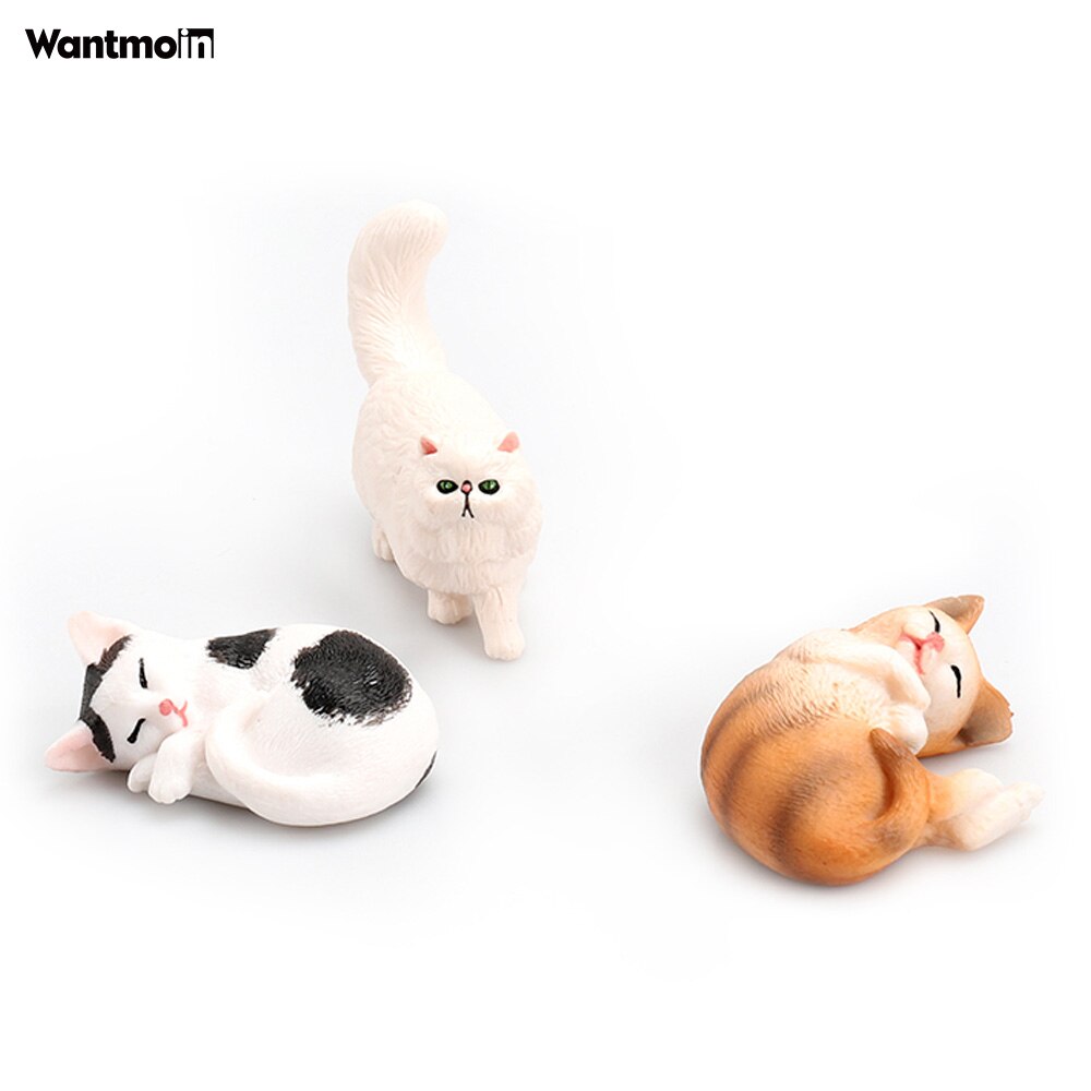 Grey and Orange Cat Figurines, Realistic Small Cat Figures Toy Set, Kitten Educational Toy Easter Eggs Cake Topper Christmas