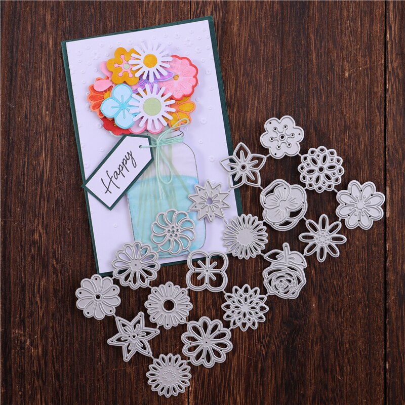 DiyArts 18pcs small flowers scrapbooking cut die metal cutting knife mold embossing folders craft Decor stencil Stencil Template