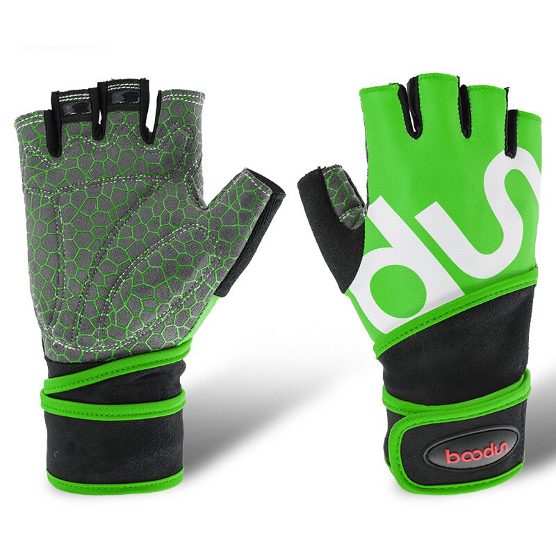 Unisex ridding gym handschoenen, fitness gewichtheffen handschoenen, bodybuilding training, sport oefening, sport workout handschoen voor mannen en vrouwen.: Groente / Xl