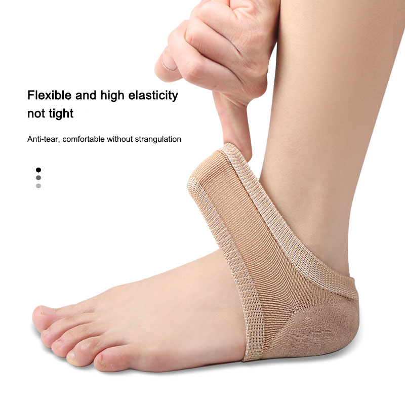 Silicone Gel Heel Protector Sleeve Pads Heel Cups Support Skin Cushion Half-Yard Socks for Foot Care And Cracking Prevention