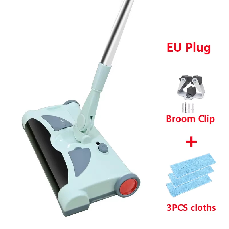 Fregona eléctrica recargable para el hogar, aspiradora de mano, barredora eléctrica inalámbrica, fregonas, limpieza de suelo, máquina todo en uno: Rojo