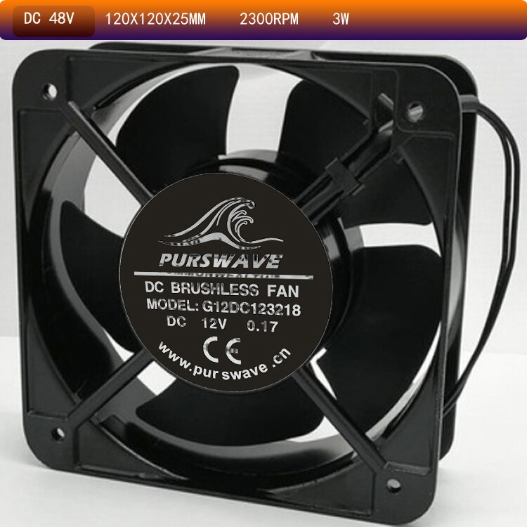 PURSWAVE CP4x6x240 Mini condenser Radiator with 2pcs 12V24V220V 120*120*25mm fan Fin space copper tube heat exchanger: 48V fan