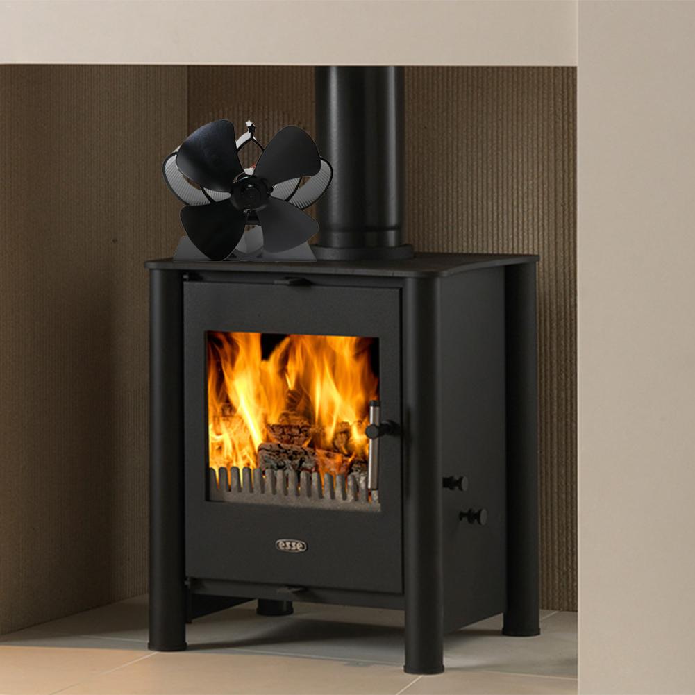Mini Fireplace Fan 5 Blades Winter Home Heat Powered Stove Fan Wood Log Burner Fireplace Stove Fan Eco Friendly