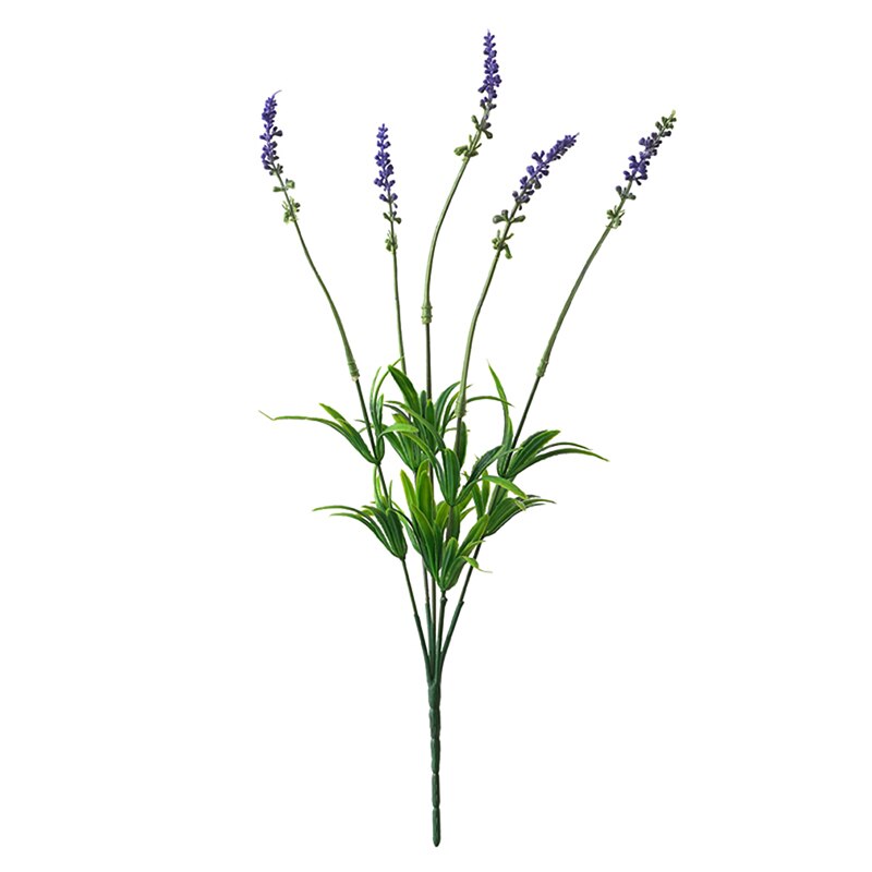 Grønn 5 gaffelpakke asparges kunstig plante dekorasjon kunstig plante plast blomst bregne hjem dekorasjon: Lavendel