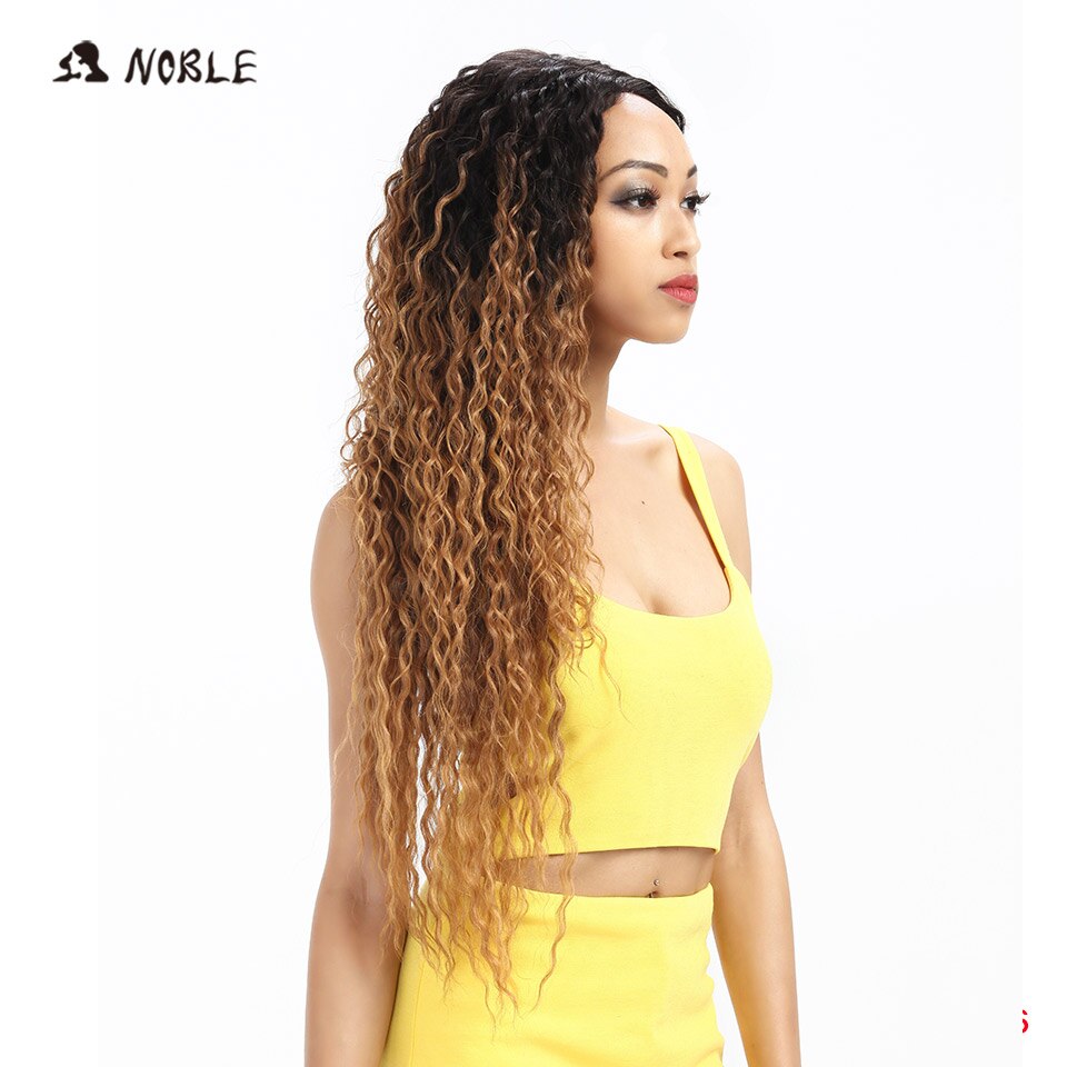 Noble Synthetic Lace Wig Long Wavy Hair 30 Inch Ombre Blonde Wigs For Black Women Blonde Wig Hair Synthetic Lace Wig