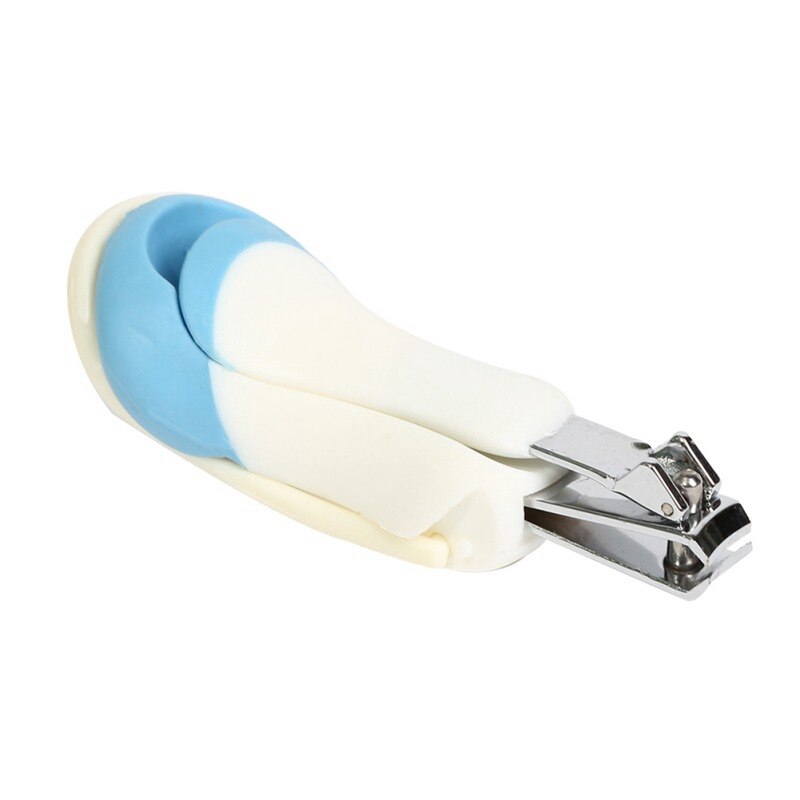 2019 bebê prego clippers tesoura com bolso de lupa dedo do pé clipper para o bebê recém-nascido diário do prego do bebê ferramenta: Azul