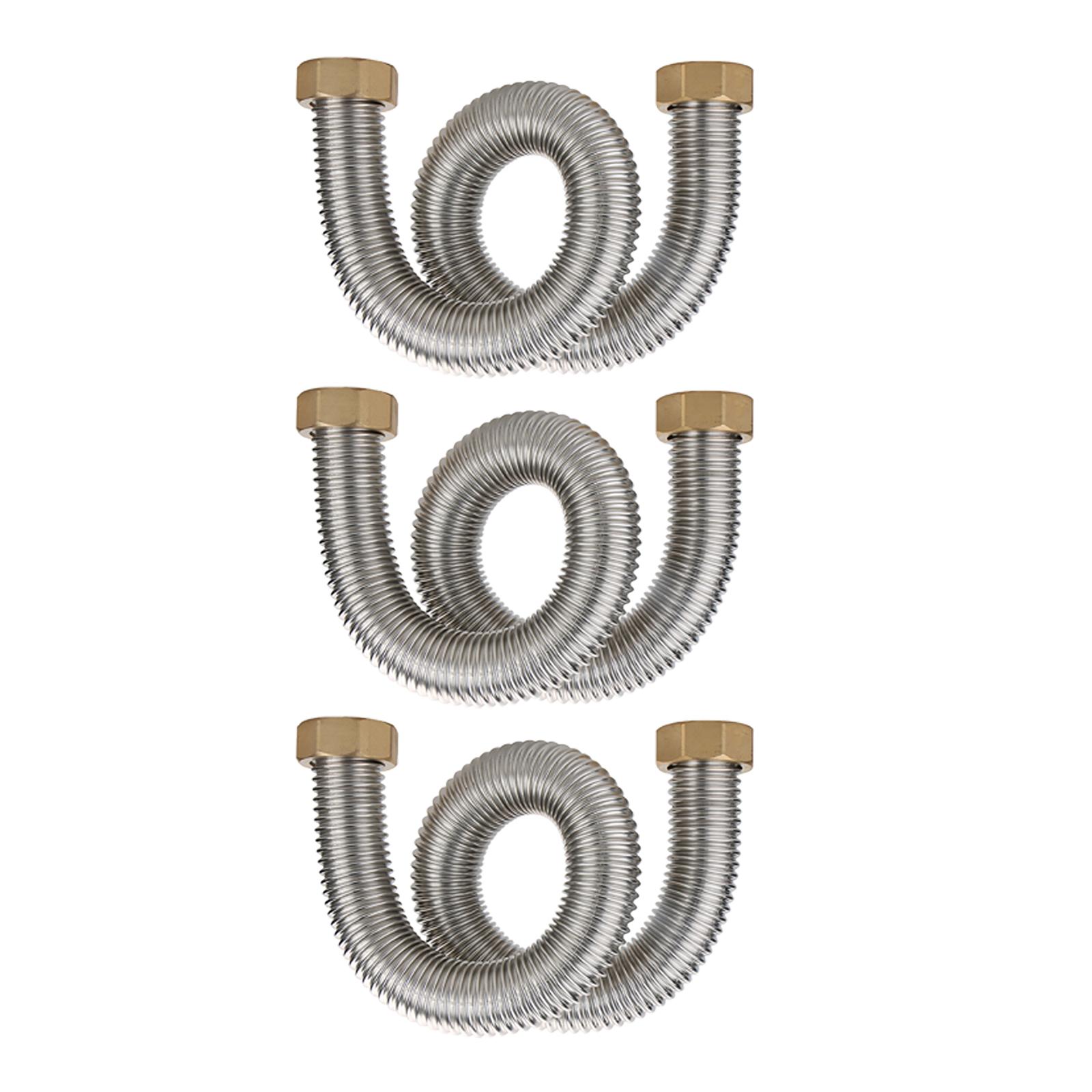 Heavy Duty Corrugated Pipe Heat-Resistant with 2 Washers Burst-Proof DN40 Steam Pipe for Floor Heating Pipes Boiler Water Supply