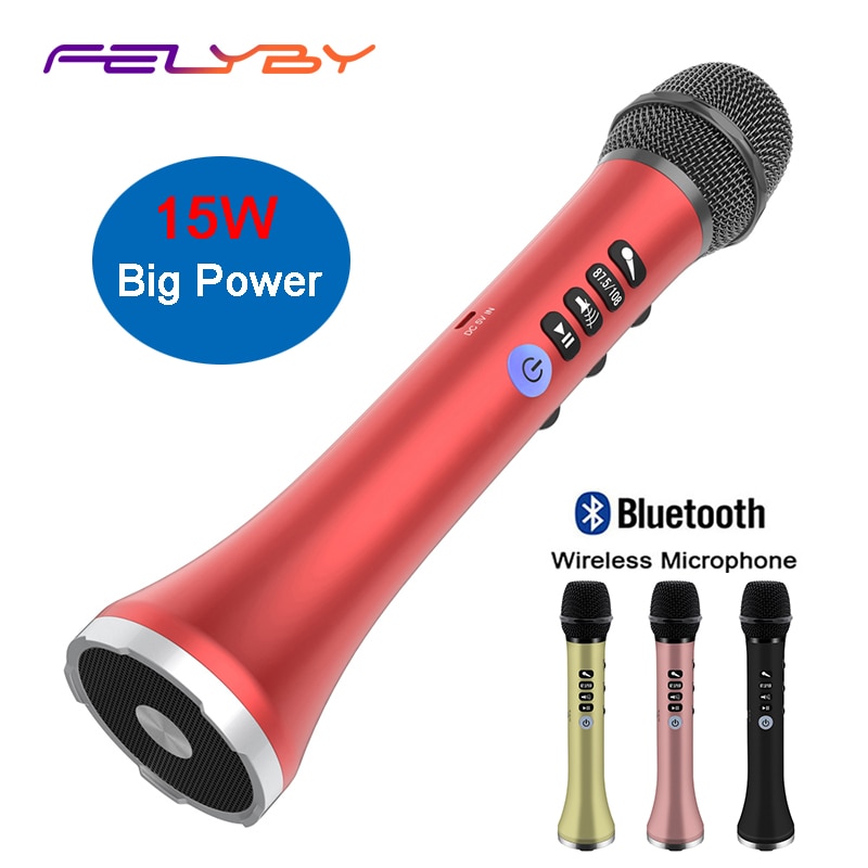 FELYBY Portable Wireless Bluetooth Karaoke Microphone Speaker 2-in-1 Handheld Sing/Recording Dynamic Car Microphone