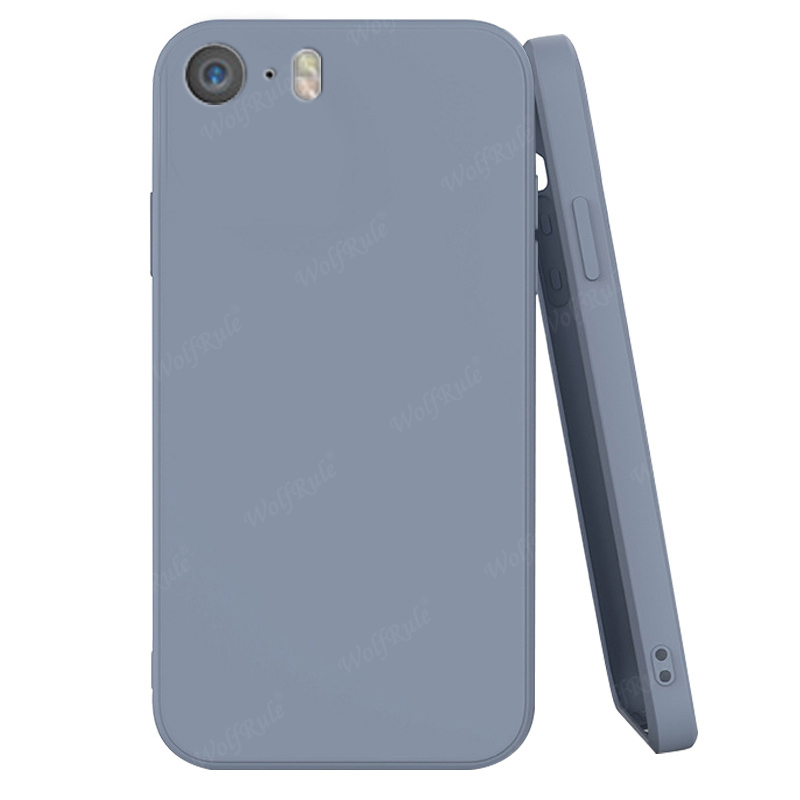 Voor Cover iPhone 5 Case Voor Apple iPhone 5 5S SE Capa Vloeibare Siliconen Telefoon Bumper TPU Soft cover Voor iPhone 5 Fundas: PVC / Licht Paars