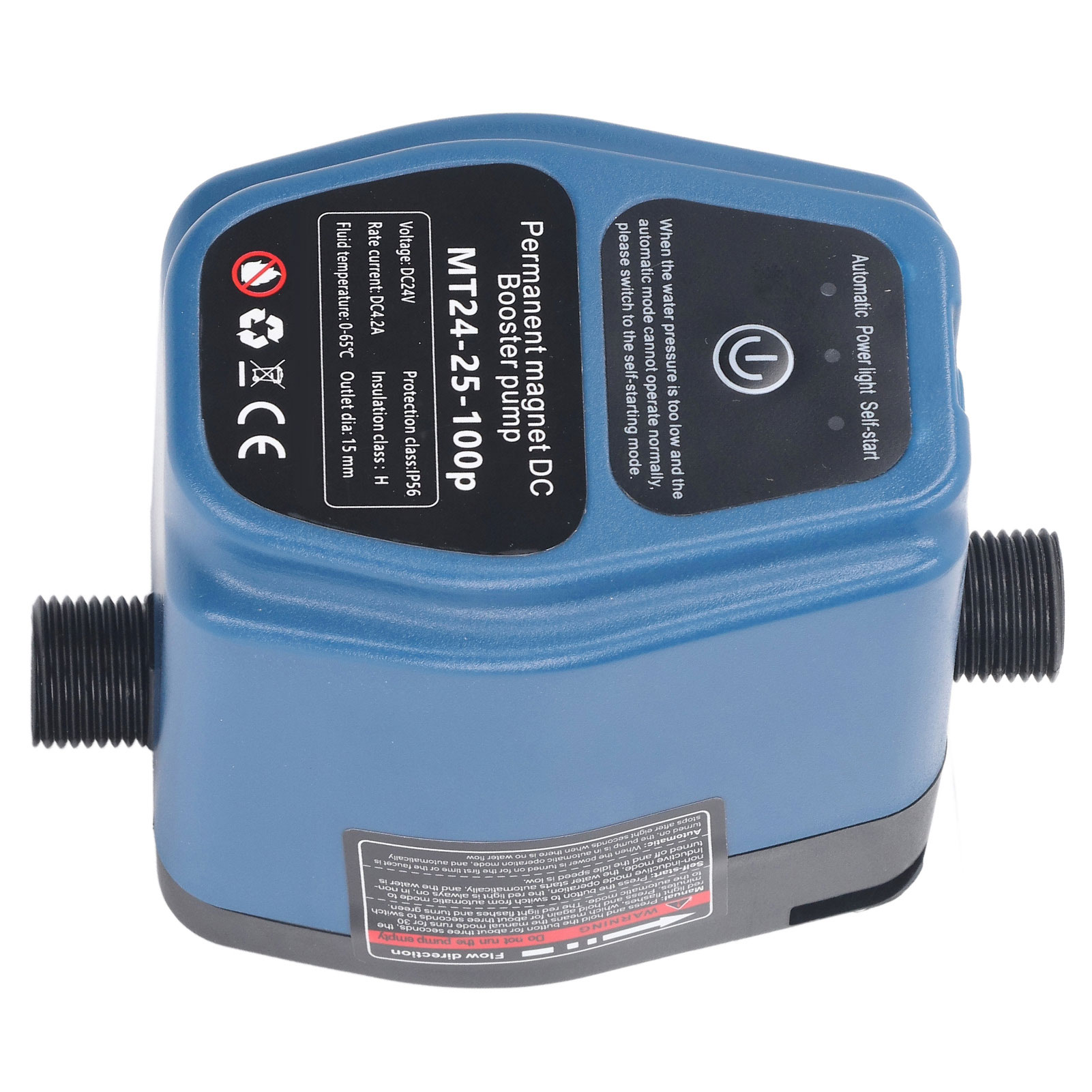 Waterdrukverhogingspomp 100w 24v 25l ip56 intelligente, automatische douchedrukverhogingspomp met sensor