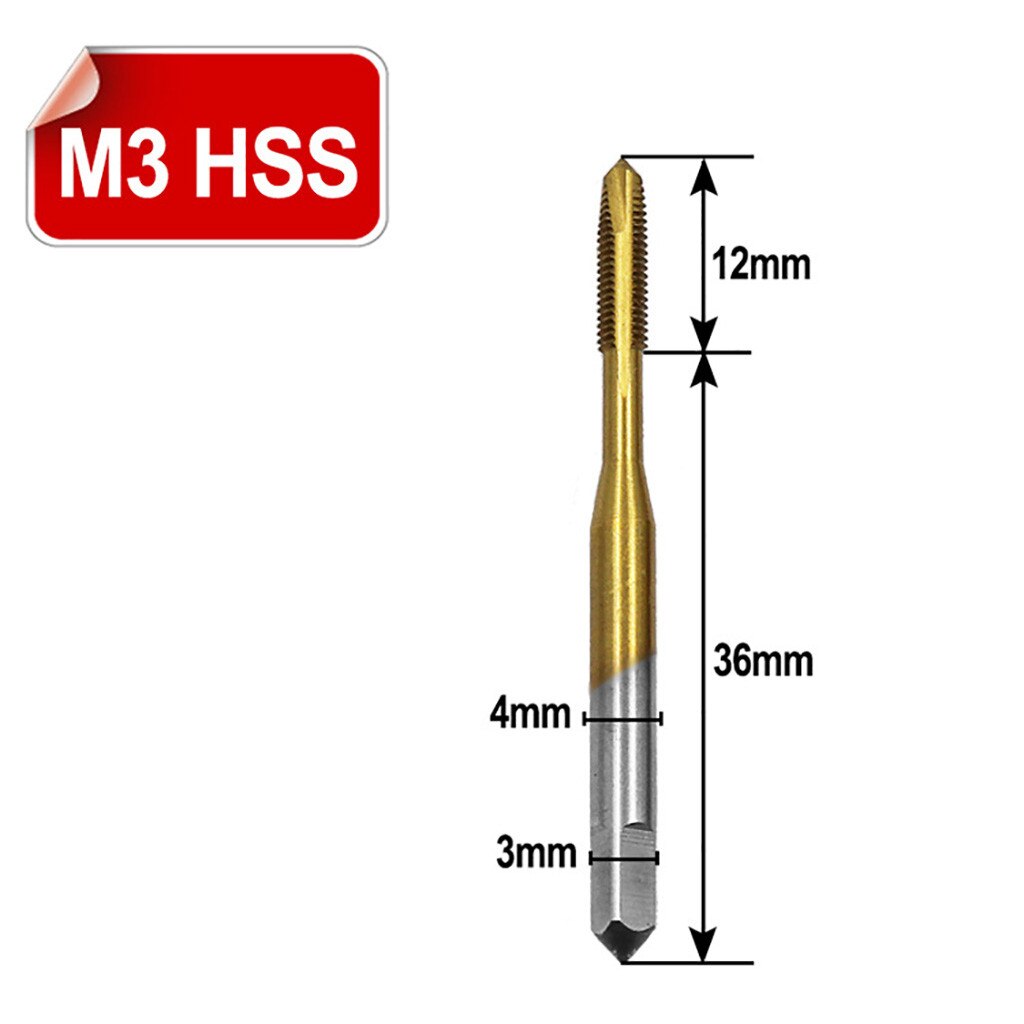 Tool 5 Stks/set Metric Straight Fluit Hss Draad Schroef Tap Plug Hand Tap Drill1.76 M3/M4/M5/M6/M8