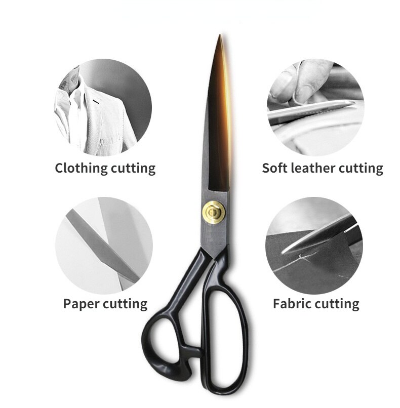 Tailor Scissors Manganese Steel Forging Handmade Scissors Sewing Cloth Cutting Clothing Scissors Household Large Scissors