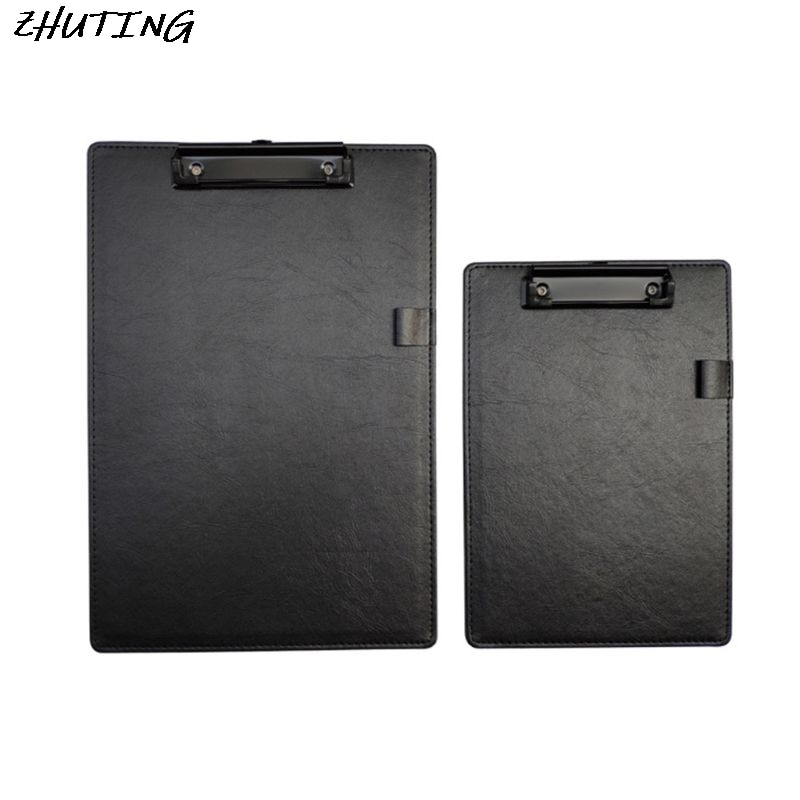 PU Leather A4 A5 File Paper Clip Board Writting Pad Folder Document Holder with Pen Clip Office School Stationery