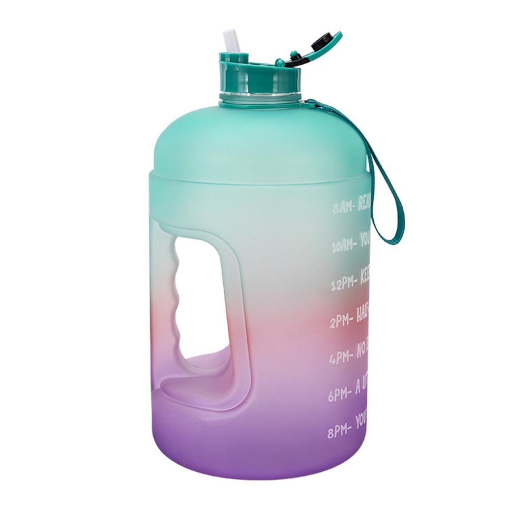 1 gallone/3.78L Portatile Bottiglia di Acqua di sport con Paglia Motivazionale tempo Marcatore a prova di Perdite PETG per Il fitness Manubri Acqua tazza: 04