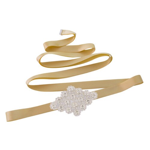 Trixy  s10 diamanten riemen bruidsriem strass riem sjerpen trouwjurk riem avondjurk riem chique riem voor vrouwen huwelijk: Champagne