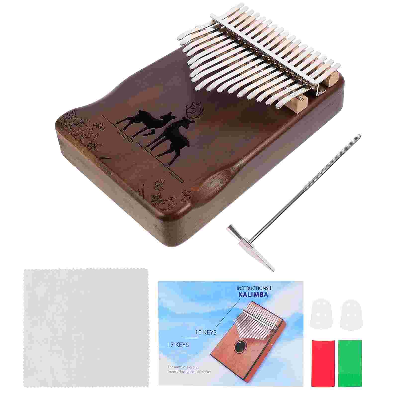 1 Set Small 17 Keys Finger Piano 17 Keys Thumb Piano for Home Student Trip Beginner