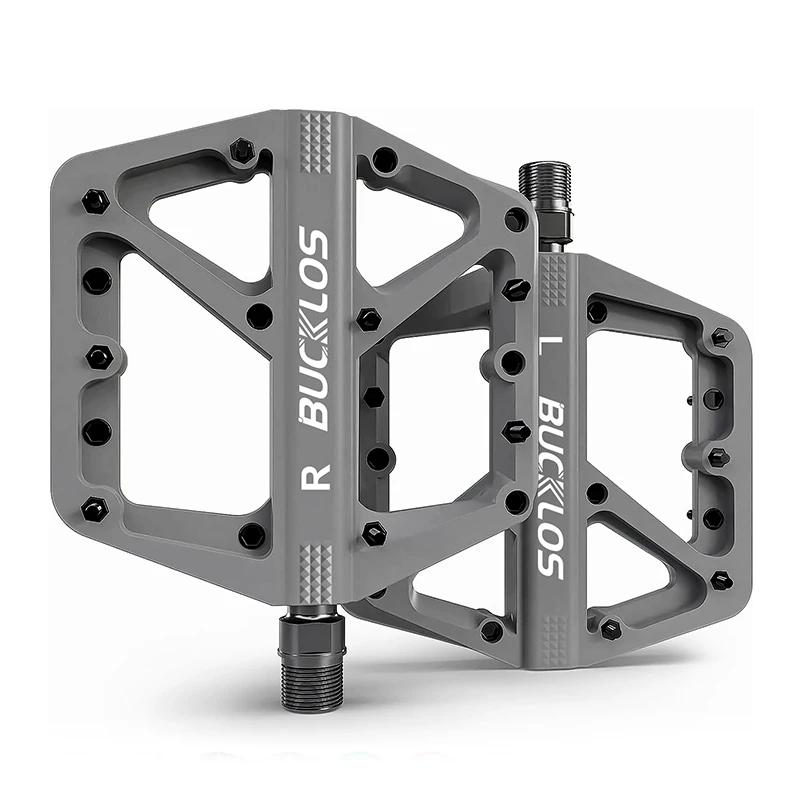 BUCKLOS MTB Bike Pedals Sealed Bearing Mountain Road Bicycle Flat Pedal Platform Ultralight 9 16'' Platform Pedals Bicycle Part: Navy Blue