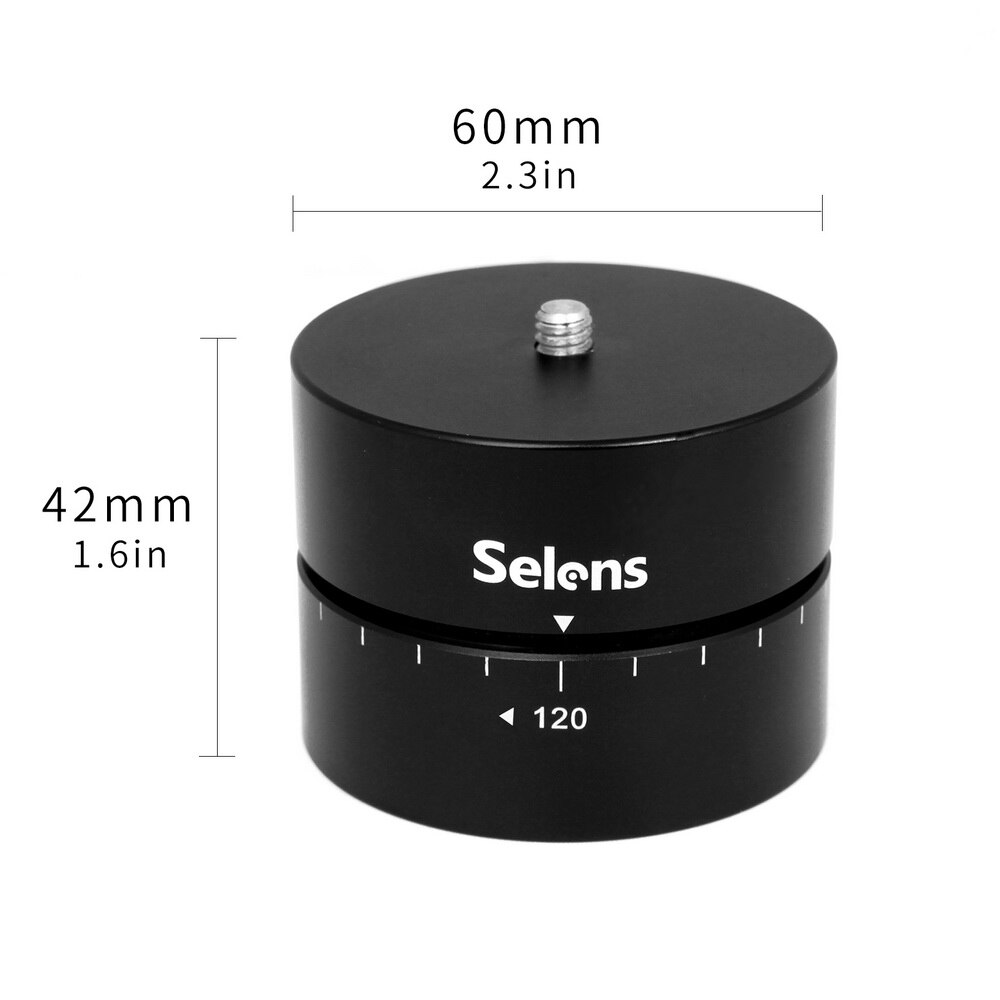 Photography Aluminum Panning 360 Degree Timing Rotating Time Lapse Camera Tripod Head Adapter For Canon Nikon DSLR Gopro: 120 Minutes