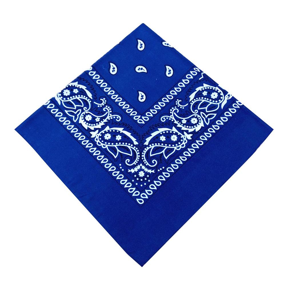 Bandana de style Hip Hop, châle carré de 55Cm, bandeau Paisley imprimé en noir et rouge pour femmes, hommes, garçons et filles,: Blue