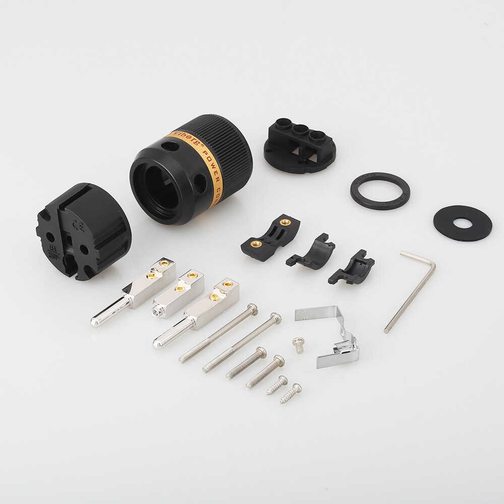 Viborg haut de gamme pur cuivre VE-501R plaqué Rhodium EU Schuko prise de courant pour bricolage Hifi câble d'alimentation électrique adaptateur d'extension